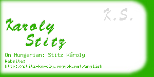 karoly stitz business card